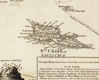 Old Map of Virgin Islands 1775 Vintage Map | Vintage Map Wall Art Print