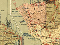 Old Map of Tenerife Canary Islands 1900  | Vintage Map Wall Art Print