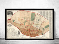 Old map of Saint Louis City 1882 Vintage Map | Vintage Map Wall Art Print