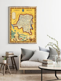 Old Map of Belgian Congo Congo Belge Central Africa 1949 | Vintage Map Wall Art Print