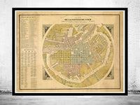 Old map of Lima Peru 1830 Vintage Map | Vintage Map Wall Art Print
