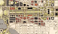 Old Map of Washington Capitol 1841 Vintage Map | Vintage Map Wall Art Print