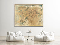 Old Map of Osaka Japan 1913 Vintage Map | Vintage Map Wall Art Print