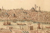 Old map of Istanbul Panoramic View 1686 Vintage Gravure | Vintage Map Wall Art Print