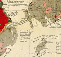 Old Map of United Kingdom Geological Palaeontological 1854 Vintage Map | Vintage Map Wall Art Print | Large Map Print