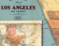 Old Map of Los Angeles 1938 Vintage Map | Vintage Map Wall Art Print