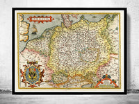 Old Map of Germany 1595 Vintage Map | Vintage Map Wall Art Print
