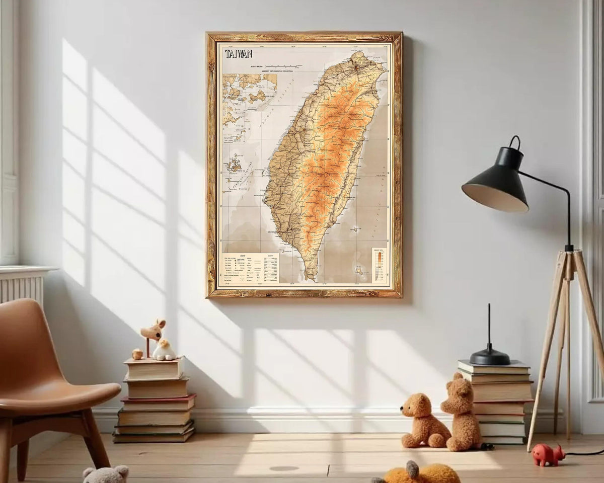 Old Map of Taiwan Vintage Map of Taiwan – OldCityPrints - VINTAGE MAPS ...