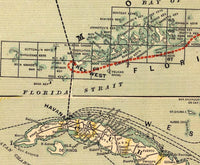 Old Map of Florida 1896 Vintage Map | Vintage Map Wall Art Print