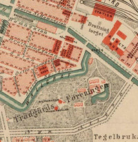 Old Map of Gothenburg Göteborg Sweden 1881 Vintage Map | Vintage Map Wall Art Print