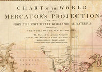 Old World Map in 1819 Antique World Map | World Map Gift World Map Print | Vintage World Map Wall Map | World Map Wall Art