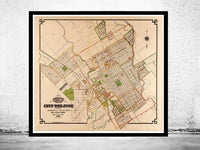 Old Map of San Jose California 1886 Vintage Map | Vintage Map Wall Art Print