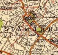 Old Map of Istanbul 1922 Constantinople Turkey Vintage Map | Vintage Map Wall Art Print