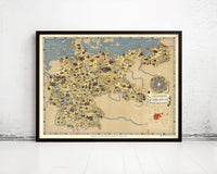 Old Vintage Map of Germany Tourism Guide 1941 Vintage Map | Vintage Map Wall Art Print