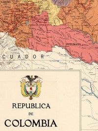 Old Map of Colombia Vintage Map of Colombia | Vintage Map Wall Art Print