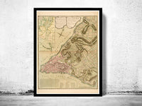 Ancient New York and Manhattan Map 1775 Vintage Map | Vintage Map Wall Art Print