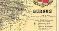 Old Map of Burgos Region 1900 Spain Vintage Map | Vintage Map Wall Art Print
