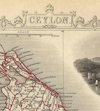 Old Map of Sri Lanka 1851 Old Ceylon Vintage Map | Vintage Map Wall Art Print