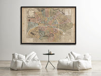 Old Map of Paris 1790 France Vintage Map | Vintage Map Wall Art Print