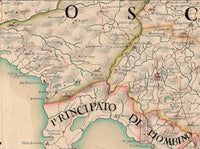 Old Map of Tuscany Toscana Italy 1780 Vintage Map | Vintage Map Wall Art Print