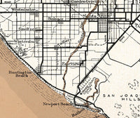 Old Map of Los Angeles 1926 Vintage Map | Vintage Map Wall Art Print