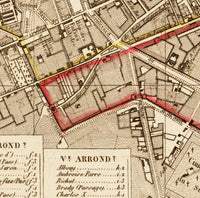 Old Map of Paris 1832 France Vintage Paris Map  | Vintage Map Wall Art Print