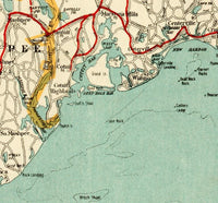 Old Map of Cape Cod 1917 Massachusetts Vintage Map | Vintage Map Wall Art Print