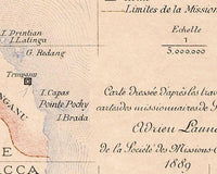 Old Map of Thailand Old Siam 1889 Vintage Map | Vintage Map Wall Art Print