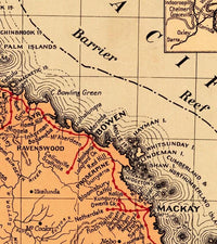 Old Map of Queensland Australia 1939 Vintage Map | Vintage Map Wall Art Print