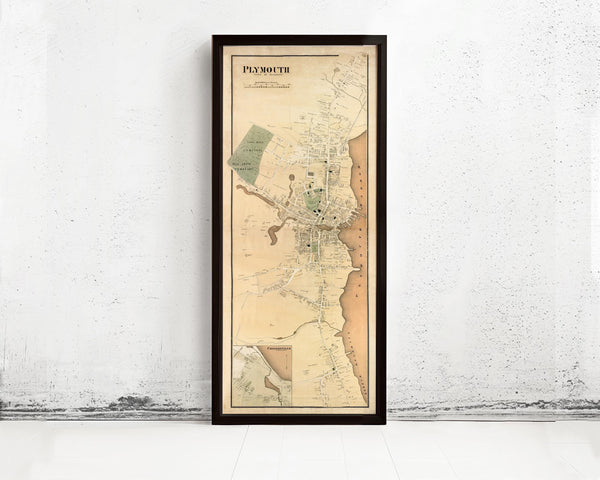 Old Map Plymouth Massachusetts 1897 Vintage Map | Vintage Map Wall Art Print