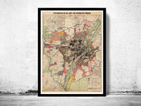 Old Map of Munich Munchen Munster Germany Deutshland 1900 Vintage Map | Vintage Map Wall Art Print | Large Map Print