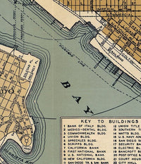 Old map San Diego California 1920 Vintage Map | Vintage Map Wall Art Print