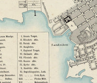 Old map of Helsinki 1860 Finland Helsingfors Vintage Map | Vintage Map Wall Art Print