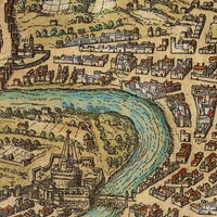 Old Map of Rome Roma Italy 1572 Ancient Map of Rome Vintage Map | Vintage Map Wall Art Print