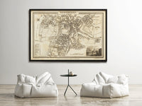 Old Map of Stockport Manchester 1824 Vintage Map | Vintage Map Wall Art Print