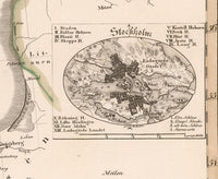 Old Map of Sweden 1824 Vintage Map | Vintage Map Wall Art Print