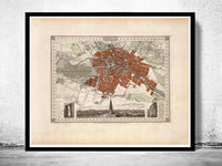 Old Map of Berlin Germany 1860 Vintage Map | Vintage Map Wall Art Print