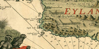 Old Map of Java and Madura Islands Indonesia 1730 Vintage Map | Vintage Map Wall Art Print