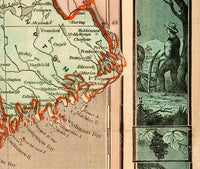 Old Map of New England 1847 Vintage Map of New England Vintage Map | Vintage Map Wall Art Print