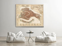 Old Map of Venice Venetia Venezia 1876 Vintage Map of Venice | Vintage Map Wall Art Print