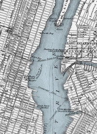 Old Map of New York Brooklyn Manhattan 1886 Vintage Map | Vintage Map Wall Art Print