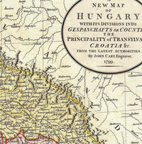 Old Map of Hungary 1799 Vintage Map | Vintage Map Wall Art Print