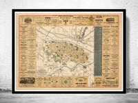 Old Map of Zaragoza Spain 1883 Vintage map  | Vintage Map Wall Art Print