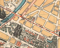 Old Map of Strasbourg Strassburg 1929 France  | Vintage Map Wall Art Print