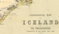 Old Map of Iceland Islandia 1898 Geological map Vintage Map | Vintage Map Wall Art Print