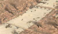 Old View of London in 1896 Vintage Map | Vintage Map Wall Art Print