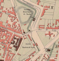 Old Map of Dijon France 1874 Vintage Map  | Vintage Map Wall Art Print