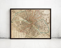 Old Map of Paris 1832 France Vintage Paris Map  | Vintage Map Wall Art Print