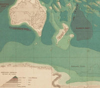 Bathymetrical chart of the oceans world map 1899  | World Map Gift World Map Print | Vintage World Map | World Map Wall Art