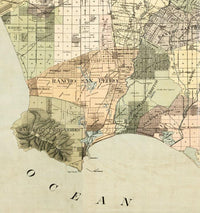 Old Map of Los Angeles 1898 Vintage Map | Vintage Map Wall Art Print